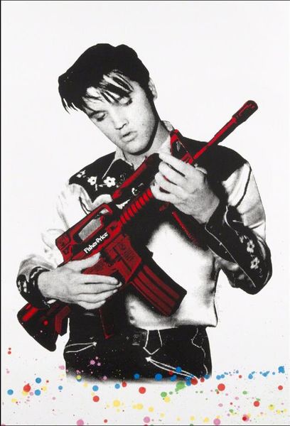 

brainwash + banksy elvis street art graffiti home decor hand-painted oil painting on canvas wall art pictures f2102017