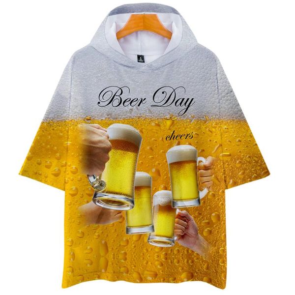 

women's t-shirt beer day 3d clothes casual hoodies sweathirt women and men summer 2021 short sleeves thirts plus size 4xl, White