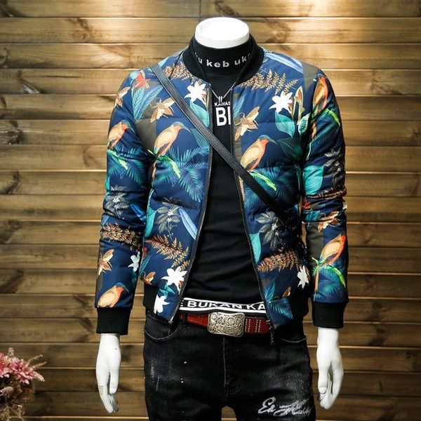 

2021 winter new men's thin youth short in european cotton jacket and american male tendencyf6pq, Black