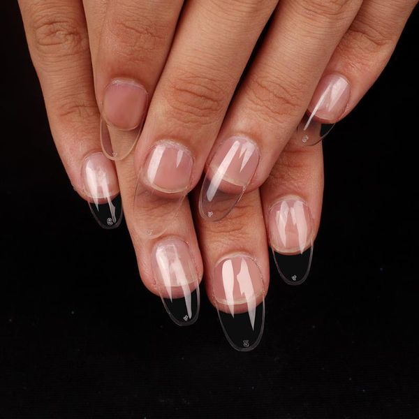 

false nails 100pcs/bag abs acrylic artificial type full coverage fake tips 10 size professional salon art tool, Red;gold