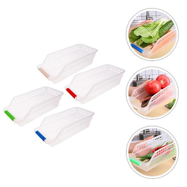 

storage baskets 4 pcs basket sundries container kitchen holder (random color)