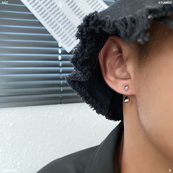 Neue Design Hängende Tropfen Ohrringe Stud Männer Und Frauen Einfache Minimalistischen Stil Nische All-Match Titan Stahl Paar Trend schmuck