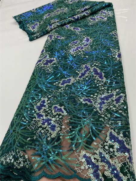 

ribbon african lace fabric 2021 sequins french tulle nigerian fabrics for party dress sew ya2969b-11, Pink;blue