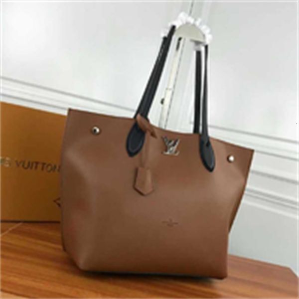 

brand designer luxury 95e1 m55028 colorblock shopping bag brown women handbags iconic bags handles shoulder bags totes cross body bag cl, Red;black