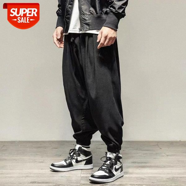 

foreign trade dark washed twill loose japanese retro design overalls multi-pocket men's trousers #oh3u, Black