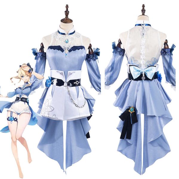 Genshin Impact Qin Costume Cosplay Costumi da bagno Abiti Vestito di carnevale di Halloween Y0903