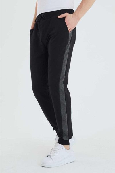 

men's anthracite striped black sweatpants c-00007040 sleepwear, Black;brown