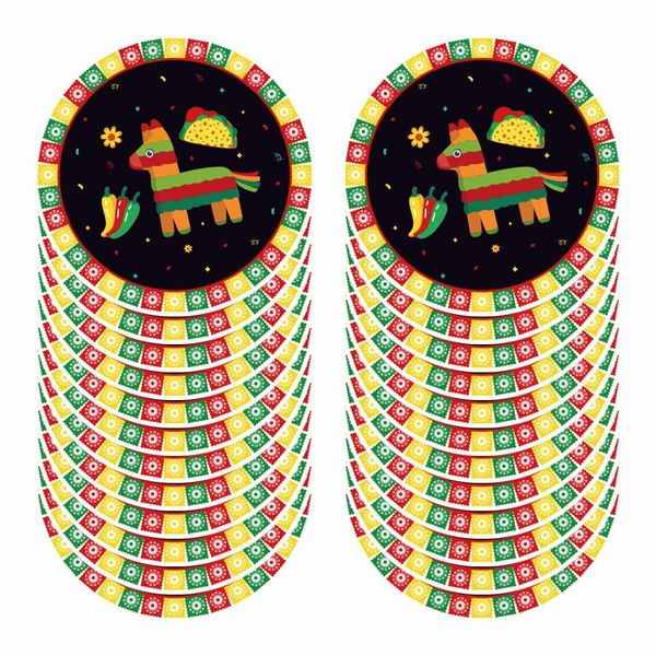 

disposable dinnerware 24pcs 7inch cinco de mayo party plates mexico decorations happy dÃ­a muer tableware