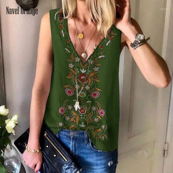 

women's blouses & shirts summer women v-neck sleeveless blouse loose printing pullover casual shirt fashion plus size 5xl streetwear dr, White