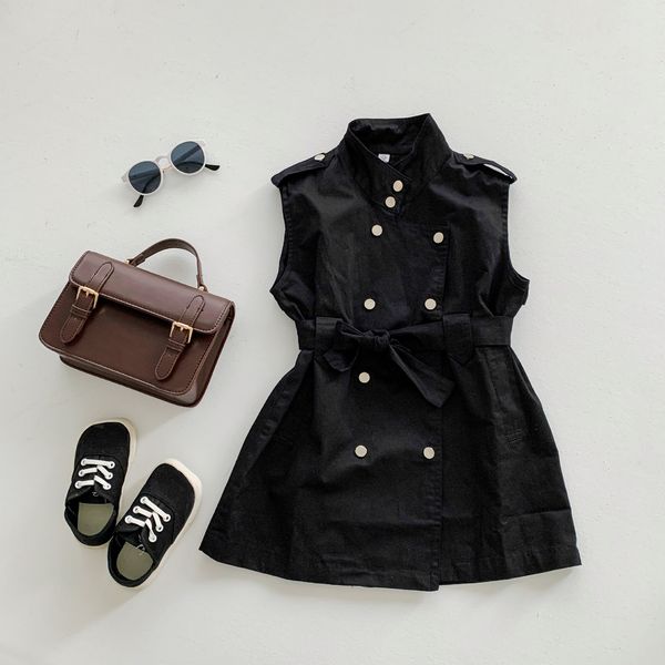 

2021 kids coat new autumn sleeveless long tooling vest open sitch girl black jacket cotton fashion fall clothes for toddler girls mg5e, Camo
