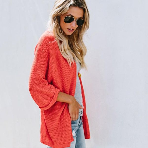 

women's sweaters winter knitted sweater cardigan female flare sleeve loose striped jumper casual autumn women pure color coat., White;black