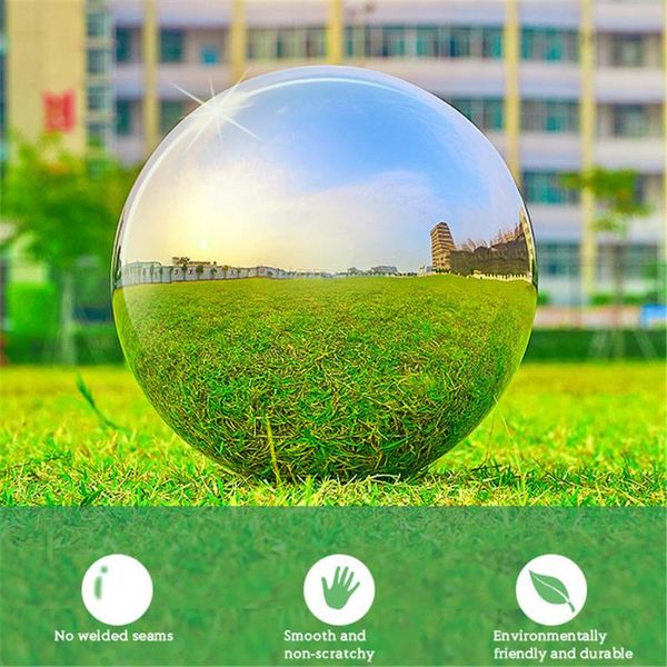 

novelty items coming stainless steel ball seat high gloss sphere mirror hollow home garden decoration supplies ornament party