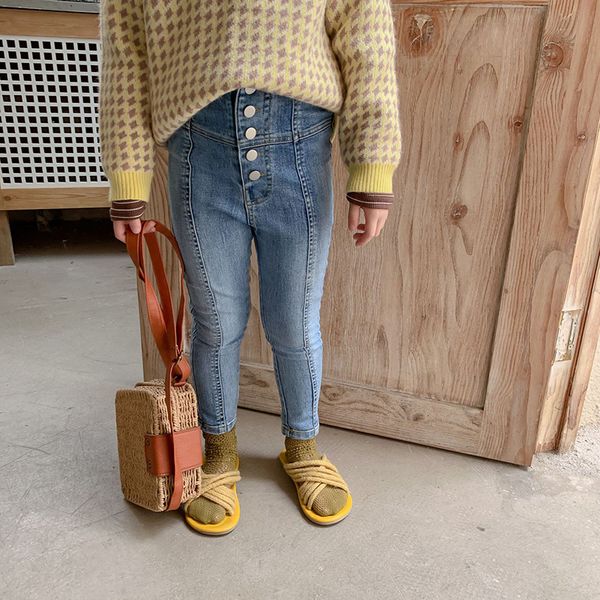 

milancel girls jeans skinny jeans for girls high elastic girl denim pants autumn new girl trousers 210303, Blue