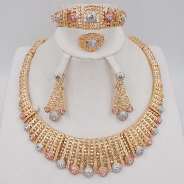 

earrings & necklace gold filled jewelry sets african beads women, Silver