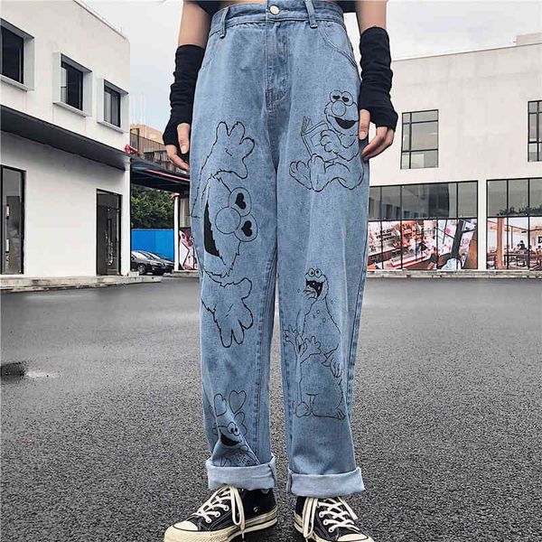 

women's jeans blue jeans , cotton pants with wide-ranging cartoon waistband 6yg9