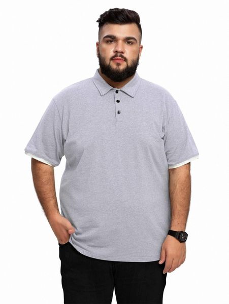 

men contrast binding polo shirt 27m4#, White;black