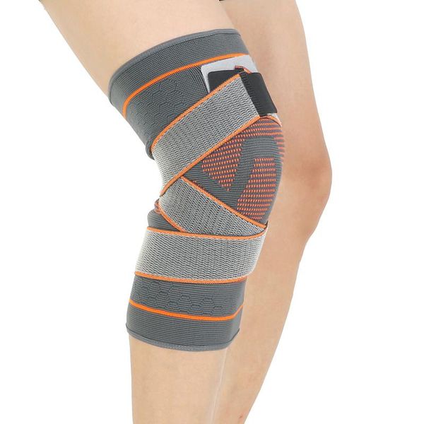 

elbow & knee pads 3d knitting compression bandage brace basketball hiking cycling support professional protective sports, Black;gray