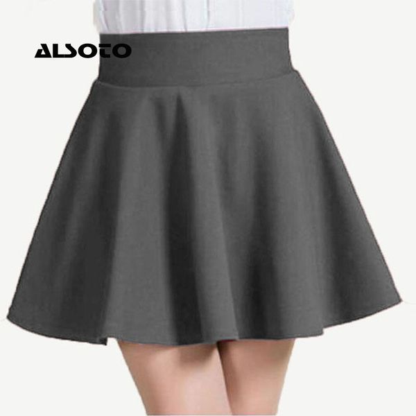 

alsoto 2020 winter and summer style brand women skirt elastic faldas ladies midi skirt girl mini short skirts saia feminina, Black