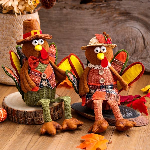 

thanksgiving day decoration turkey modeling plush doll toys novelty games faceless doll harvest festival decorations toy for girls boys