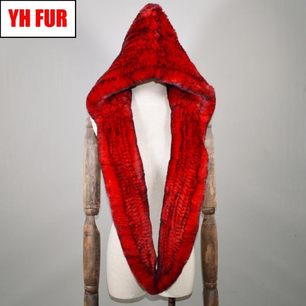 

scarves winter knitted real rex fur hat scarf women cap quality natural poncho, Blue;gray