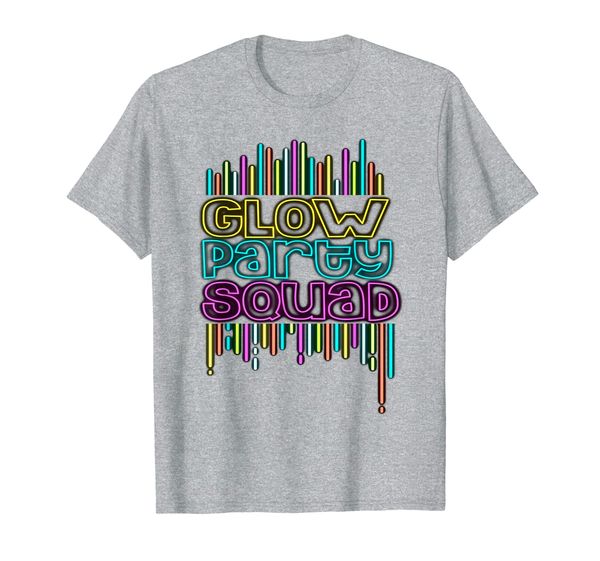 

glow party squad glow party shirt neon party, White;black