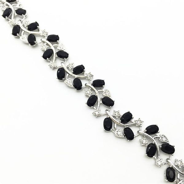 

link, chain fashion flower zircon bracelets cz cubic black zirconia for women