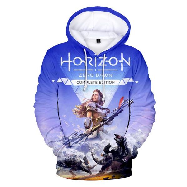 

men's hoodies & sweatshirts anime horizon zero dawn hoodie 3d long sleeve women games harajuku kids clothes plus size, Black