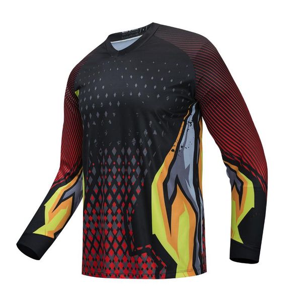 

racing jackets 2021 men women long sleeve cycling jersey road bike shirt bicycle mtb downhill clothing sport clothes retro maillot, Black;red