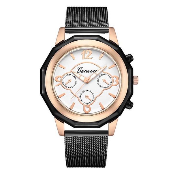 

wristwatches women's watch 2021 style ladies rose gold mesh watchband clock fashion casual quartz relogio feminino, Slivery;brown