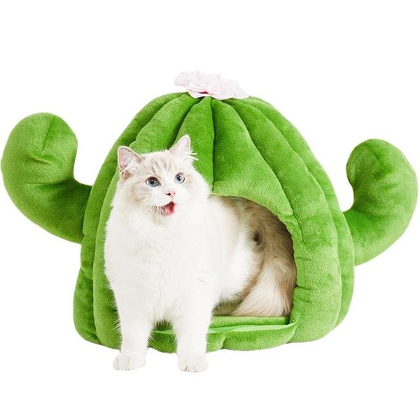 

cat beds & furniture pet nest cactus shape dog bed warm small for cats dogs sleeping cave mats winter products house
