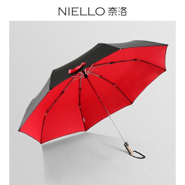 

umbrellas niello 123cm automatic 8k triple double fold windproof clear umbrella advertising summer black outdoor
