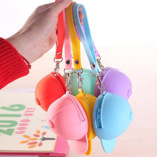 

storage bags silicone ladies coin purse cute baseball cap box zipper girl usb cable earphone bag hat