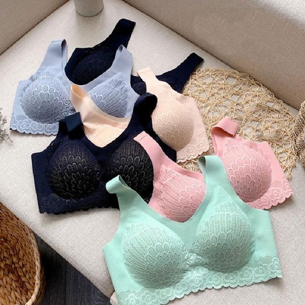 

women seamless bra comfort non-slip intimates underwear fashionable ladies corset breathable lingerie padded bralette, Red;black