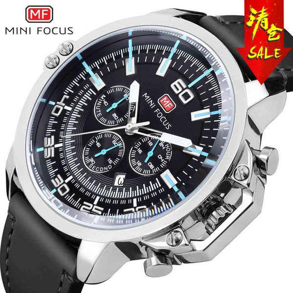 

fashion watches /mini focus business men's watch calendar luminous waterproof leather strap 0095g, Slivery;brown
