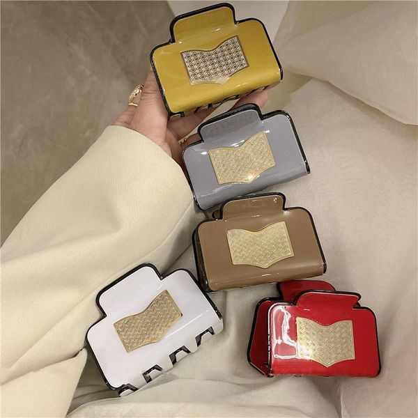 

hair clips & barrettes 2021 korea retro geometric metal for women girls colorful fashion clip accessories, Golden;silver