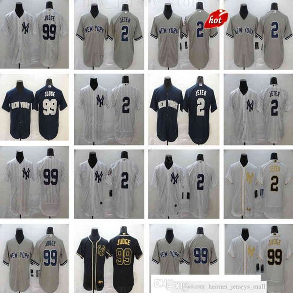 

2022 News Season Baseball 2 Derek 99 Judge Jeter Jerseys Stitched Best Quality White Home Gray Road Navy Alternate Jerseys, 2020 new nk