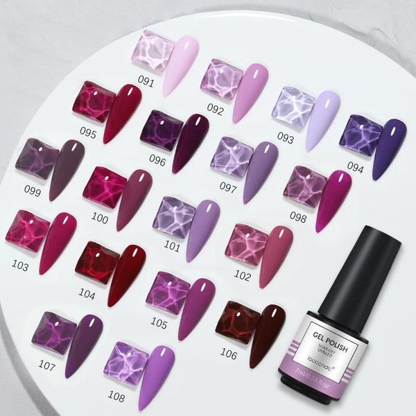 

nail gel color91-108 7ml soak off polish semi permanent uv led art varnish long lasting matte base 1pc, Red;pink