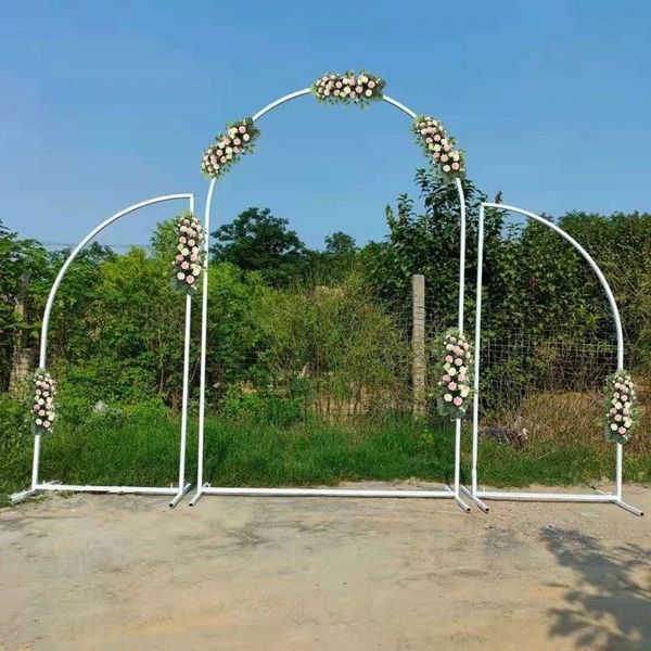 

party decoration 1 set=3pcs wedding arches iron pipe n-shaped flower stands metal props background artificial decorations