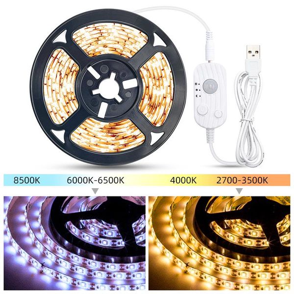 

night lights motion sensor led light strip hand sweep dimmable tape diode 1m - 5m usb dc 5v smd 2835 tv backlight kitchen lamp