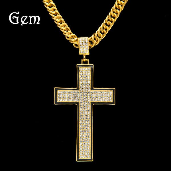 

nightclub hip hop arc simple cross pendant for men, Silver