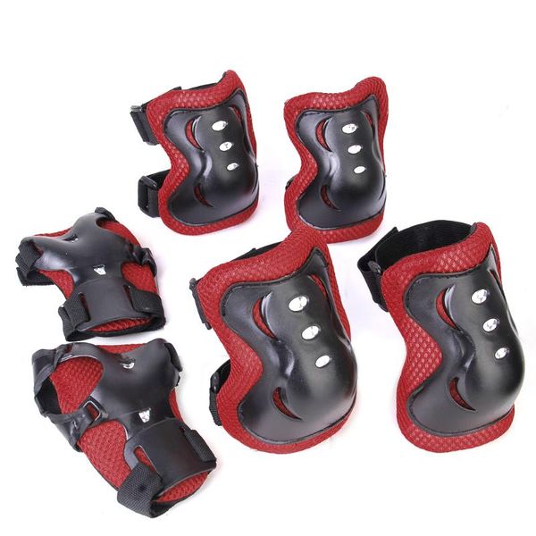 

elbow & knee pads 6pcs/set skating helmet pad wrist hand protector protective gear set for kids cycling roller rock climbing, Black;gray