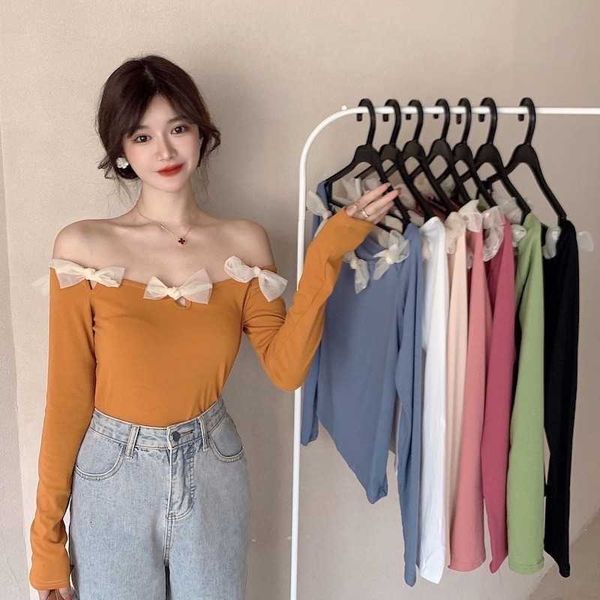 

women's t-shirt nn nana french t-shirt retro a female neck tie lower bow t-shirt spring syt7, White