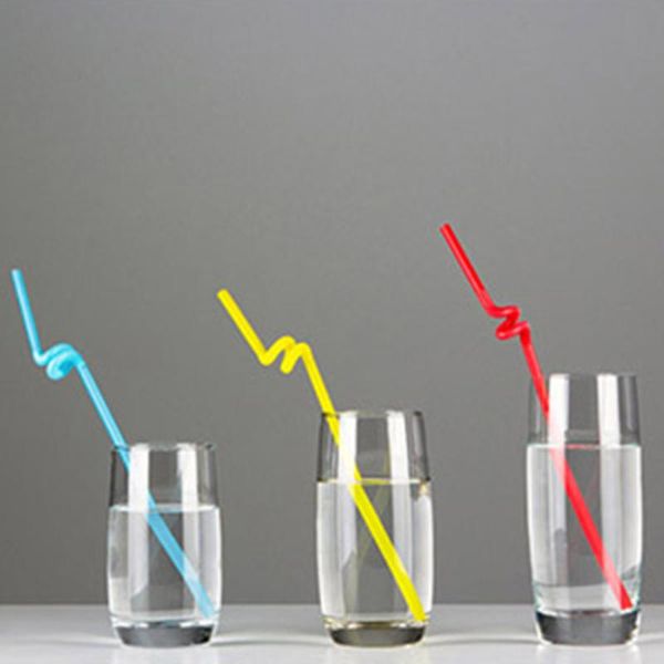 

drinking straws flexible bendy party disposable plastic - assorted colors 100pcs straw bar accessories acces