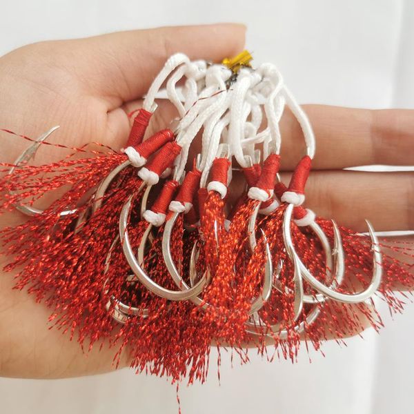 

fishing hooks 20pairs 5/0 carbon assist saltwater lure accessories metal jig double barbed