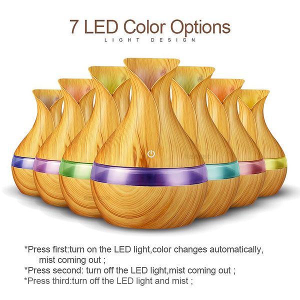 

300 ml usb aromatherapy ultrasonic diffuser, cold wood grain mist humidifier for office, home
