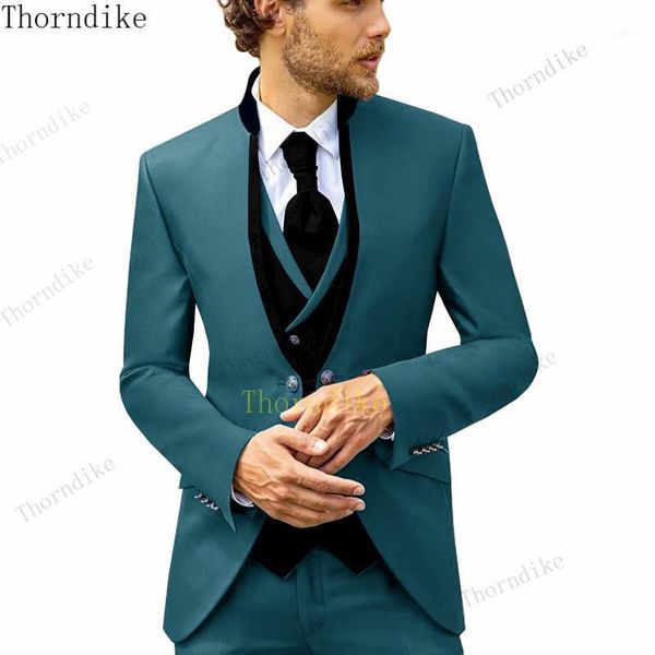 

thorndike italian men suits for wedding man suit groom tuxedo slim fit terno masculino costume homme 3piece t1266 men's & blazers, White;black