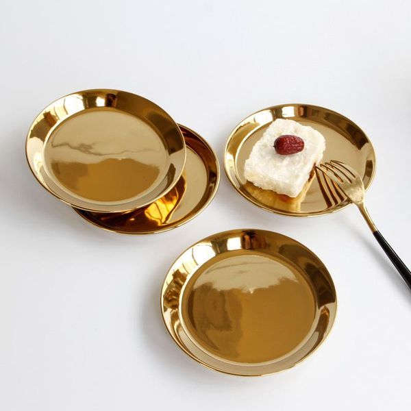 

dishes & plates decorative golden ceramic porcelain candy trinket plate jewelry fruit tray storage pottery tableware