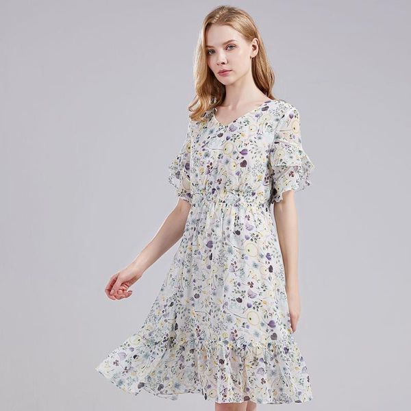 

maternity dresses floral lace feminine mid-length dress 2021 summer two-piece straight loose yosucoun, White