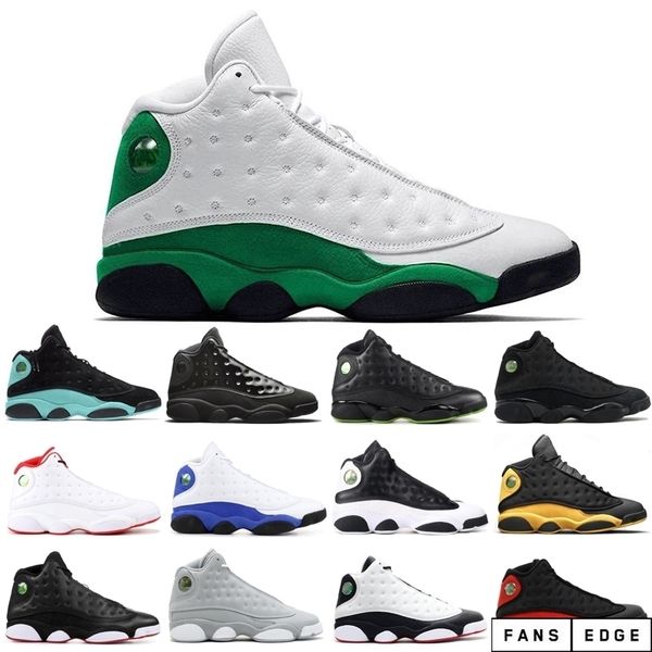

13 cap and gown lucky green island green bred black cat playoff wolf grey men women basketball shoes 13s sneakers