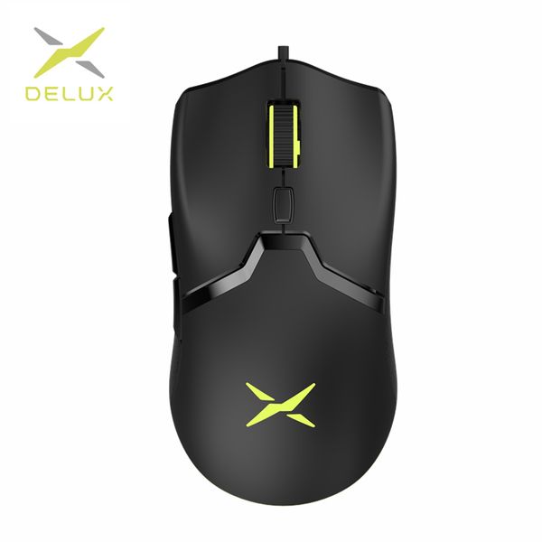 

delux m800 rgb wired gaming mouse 12400-16000 dpi 58g lightweight ergonomic 1000hz mice with soft rope cable for computer gamer